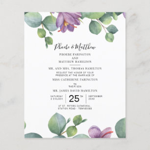 Budget Eucalyptus Purple Green Succulent Wedding