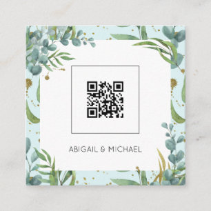 Budget Eucalyptus QR Code Boho Wedding Invitation