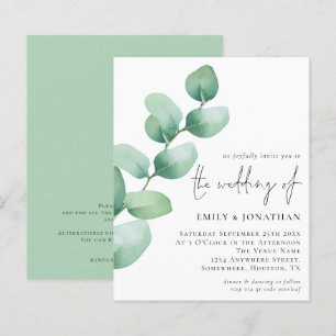 Budget Eucalyptus QR Code Script Wedding Invite