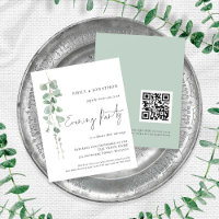 Budget Eucalyptus QR Wedding Evening Party Invite
