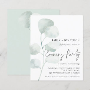 Budget Eucalyptus QR Wedding Evening Party Invite