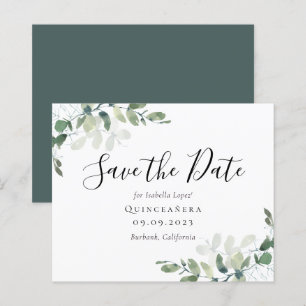 BUDGET Eucalyptus Quinceañera Save the Date
