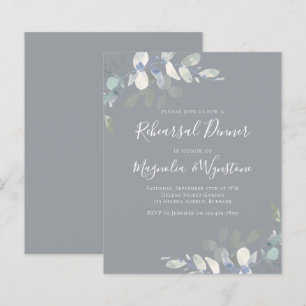 Budget Eucalyptus Rehearsal Dinner Invitation