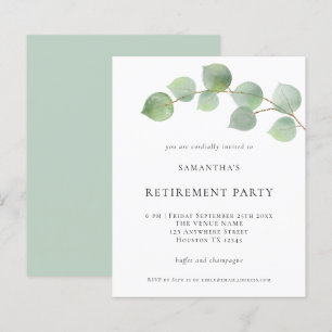 Budget Eucalyptus Retirement Party Invitation