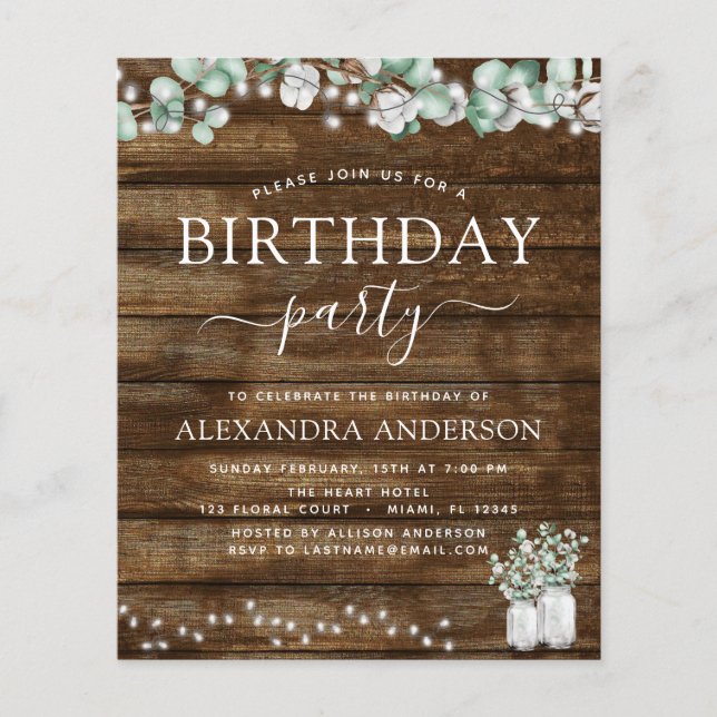 Budget Eucalyptus Rustic Bridal Shower Lights