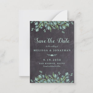 Budget Eucalyptus Rustic Save The Date Card