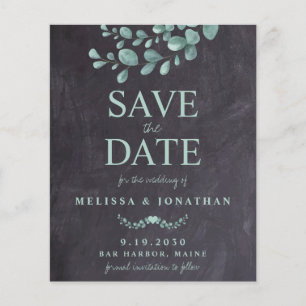 Budget Eucalyptus Rustic Save The Date Postcard