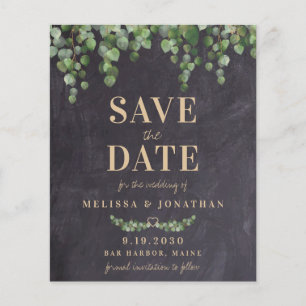 Budget Eucalyptus Rustic Save The Date Postcard
