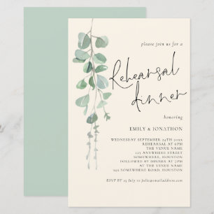 Budget Eucalyptus Sage Cream Rehearsal Dinner