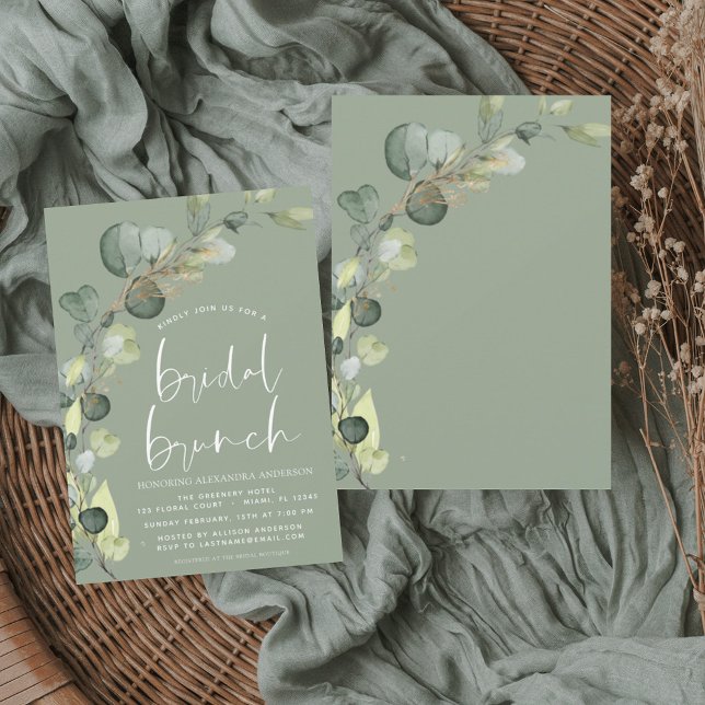 Budget Eucalyptus Sage Green Bridal Brunch Flyer (Creator Uploaded)