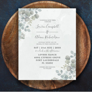 Budget Eucalyptus Sage Green Watercolor Wedding