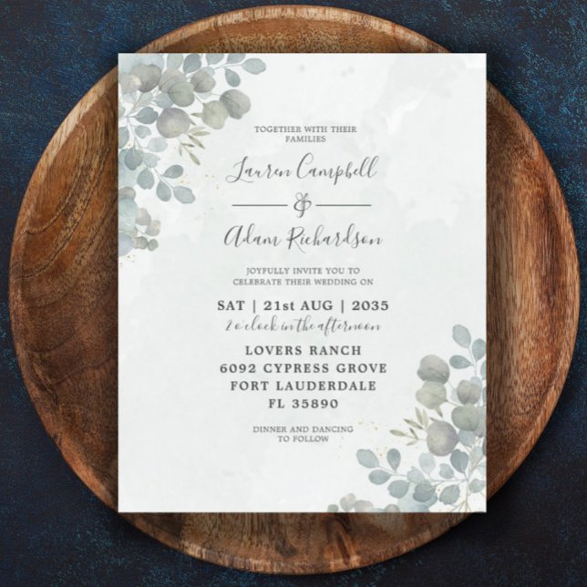 Budget Eucalyptus Sage Green Watercolor Wedding (Creator Uploaded)