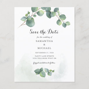 Budget Eucalyptus Succulent Floral Save The Date