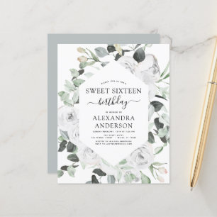 Budget Eucalyptus Sweet Sixteen Birthday