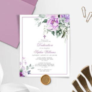 Budget Eucalyptus Violet Dedication Invitation