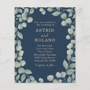 Budget Eucalyptus Watercolor Blue & Green Wedding 