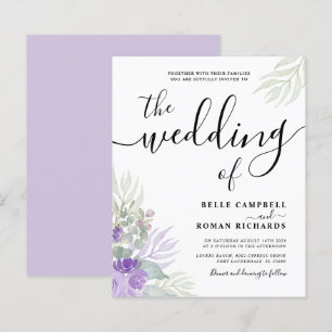 Budget Eucalyptus Watercolor Purple Wedding