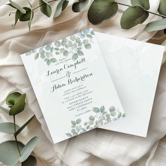 Budget Eucalyptus Watercolor sage green Wedding (Creator Uploaded)