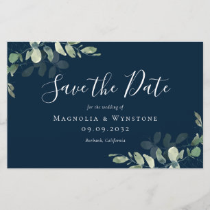 BUDGET Eucalyptus Watercolor Wedding Save The Date