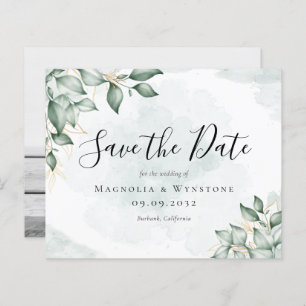 BUDGET Eucalyptus Watercolor Wedding Save The Date