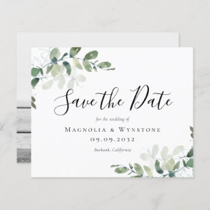 BUDGET Eucalyptus Watercolor Wedding Save The Date