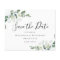 BUDGET Eucalyptus Watercolor Wedding Save The Date
