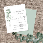 Budget Eucalyptus Wedding Evening Party Invitation<br><div class="desc">Budget Eucalyptus Wedding Evening Party Invitation. A value for money BUDGET alternative on a smaller size 4.5 x 5.6” semi-gloss 110lbs weight, which is of similar thickness to a postcard (however is not suitable to use as a postcard.). PLEASE NOTE there is ONE invite per sheet. A Minimalist botanical style...</div>