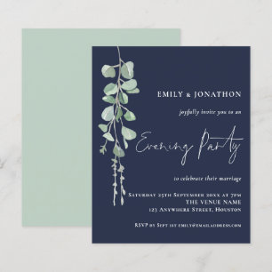 Budget Eucalyptus Wedding Evening Party Navy Blue