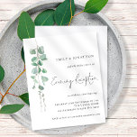 Budget Eucalyptus Wedding Evening Reception Invite<br><div class="desc">Budget Eucalyptus Wedding Evening Reception Invitation. A budget price SMALLER 4.5” x 5.6” alternative. Available in a SEMI GLOSS 110 lb CARD STOCK which is the default option (recommended for invitations), OR a SATIN FINISH 80 lb THINNER PAPER STOCK (ideal for enclosures). Envelopes are an optional extra and are slightly...</div>