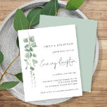 Budget Eucalyptus Wedding Evening Reception Invite<br><div class="desc">Budget Eucalyptus Wedding Evening Reception Invitation. A budget price SMALLER 4.5” x 5.6” alternative. Available in a SEMI GLOSS 110 lb CARD STOCK which is the default option (recommended for invitations), OR a SATIN FINISH 80 lb THINNER PAPER STOCK (ideal for enclosures). Envelopes are an optional extra and are slightly...</div>
