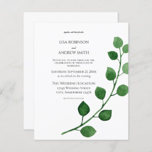 Budget Eucalyptus Wedding Invitation