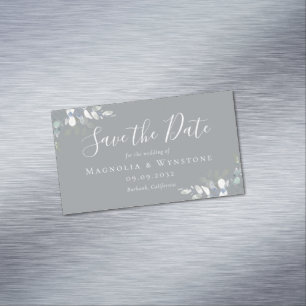 BUDGET Eucalyptus Wedding Save The Date Magnetic Business Card