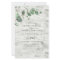 budget Eucalyptus white wood wedding Invitation