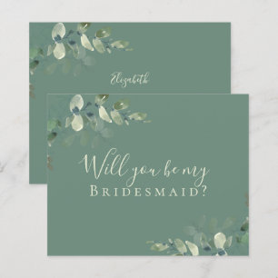 BUDGET Eucalyptus Will You be My Bridesmaid? Card