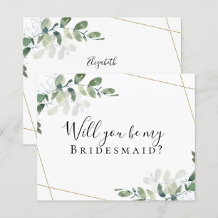 BUDGET Eucalyptus Will You be My Bridesmaid? Card