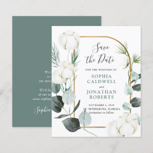 Budget Eucalyptus Winter Wedding Save the Date