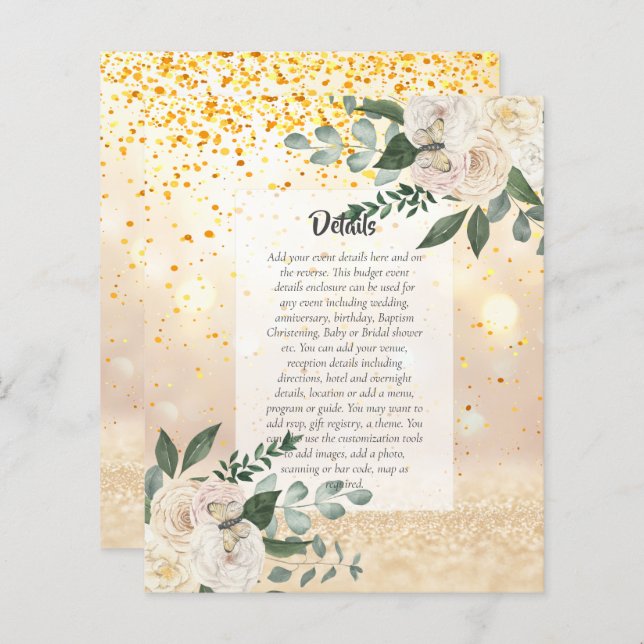 BUDGET EVENT DETAILS Enclosures - White Roses (Front/Back)