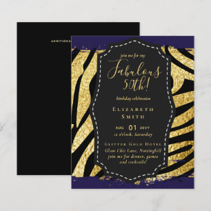 BUDGET Fabulous 50th Birthday Glam Chick Invitenis