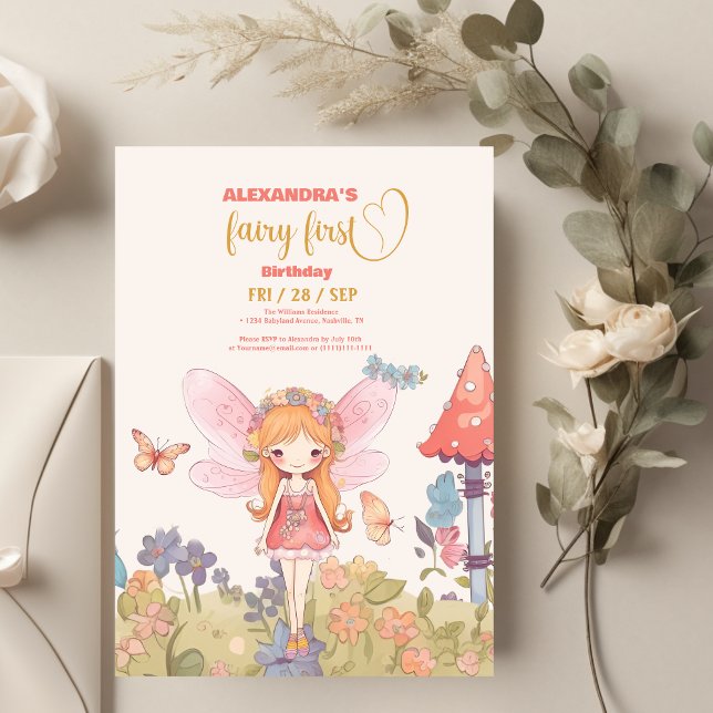 Budget Fairy First Enchanted Woodland 1st Birthday Flyer (Creator Uploaded)