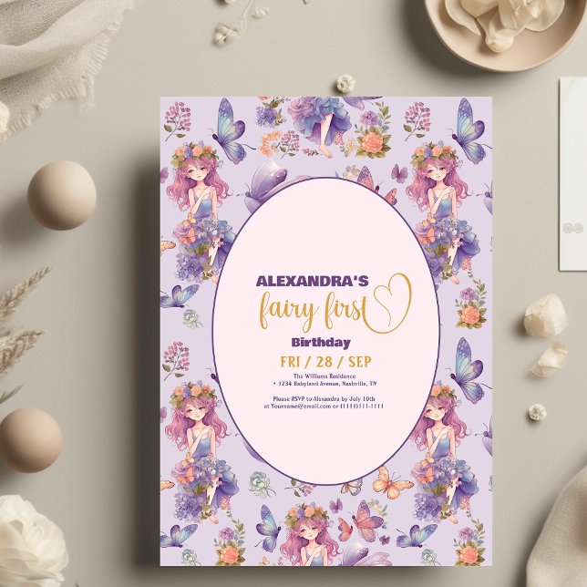 Budget Fairy First Enchanted Woodland 1st Birthday Flyer (Creator Uploaded)