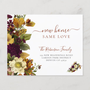 Budget fall botanical script moving announcement