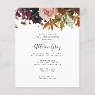 BUDGET Fall Bridal Shower Invitation Flyer
