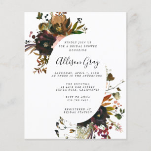 BUDGET Fall Bridal Shower Invitation Flyer