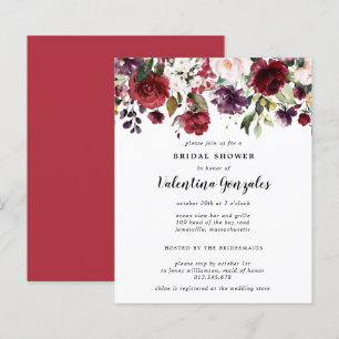 Budget Fall Burgundy Bridal Shower Invitation
