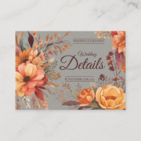 Budget Fall Floral QR Code Rsvp Wedding details