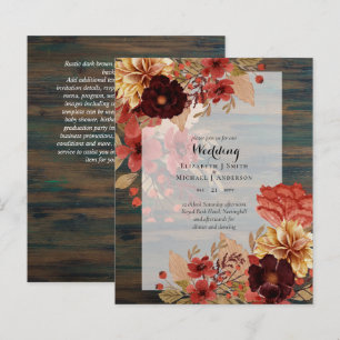 BUDGET FALL Floral Wedding Invitations - Dusky