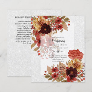 BUDGET FALL Floral Wedding Invitations - Dusky