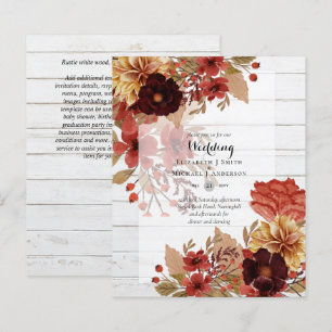 BUDGET FALL Floral Wedding Invitations - Dusky