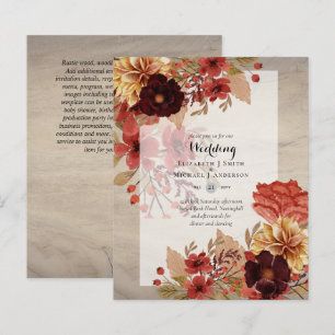 BUDGET FALL Floral Wedding Invitations - Dusky