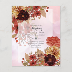 BUDGET FALL Floral Wedding Invitations - Dusky